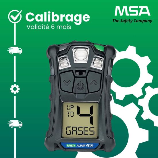 Calibración MSA 4 Gases Clásicos (LIE, O2, CO, H2S, CO2)