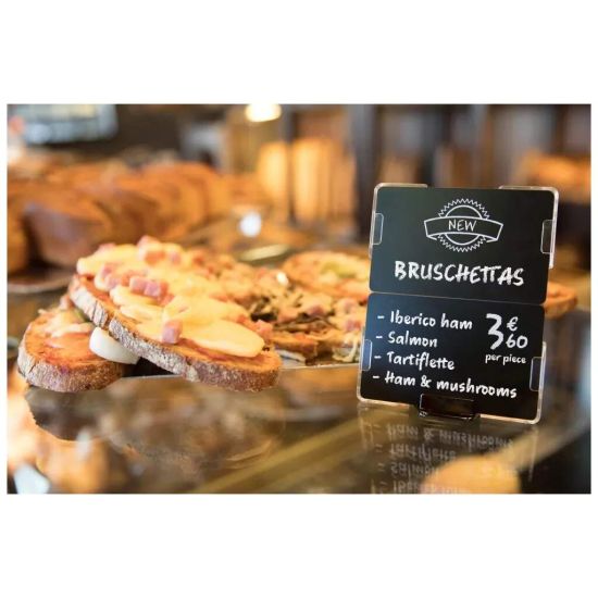 Edikio Price Tag Duplex, etiquetas en vitrina