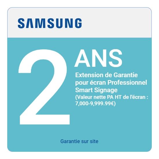 extensión de garantía de 2 años para pantalla grande Samsung Smart Signage