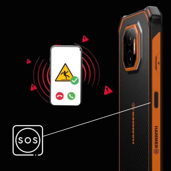 Smartphone de emergencia PRO Hammer energy x2 para asegurar la protección del trabajador aislado DUERP