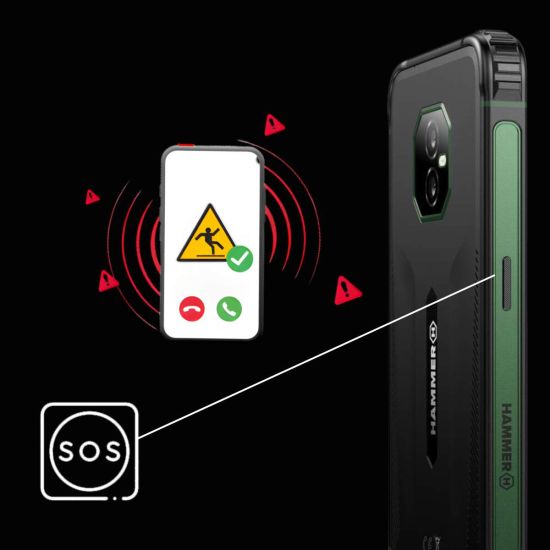 Smartphone de emergencia PRO Hammer Ranger para asegurar la protección del trabajador aislado DUERP