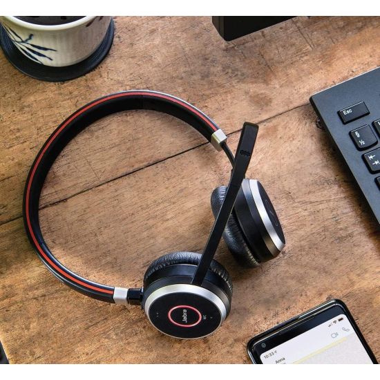 Jabra Evolve 65 MS Stereo | Auricular Jabra | micro auricular Bluetooth | entregado con dongle USB-A | certificado Microsoft Teams