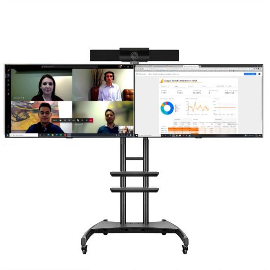 Kit de Videoconferencia Doble Pantalla + Soporte Rodante