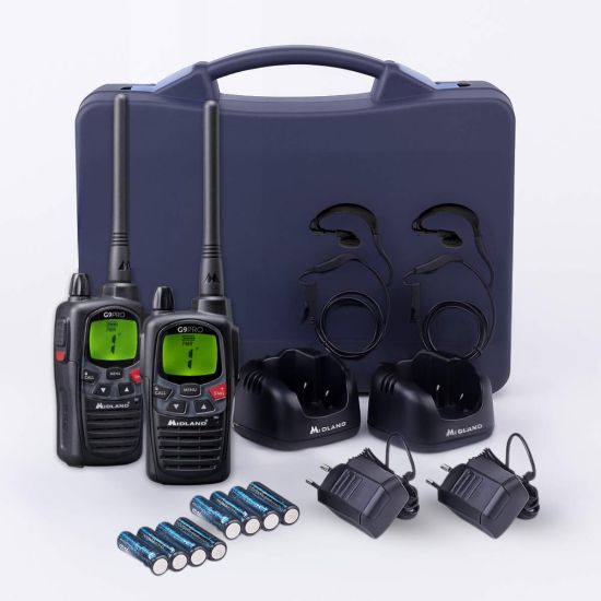 G9 PRO édition travail - pack de 2 Midland G9 + oreillettes + mallette - oreillette Midland MA 24-L