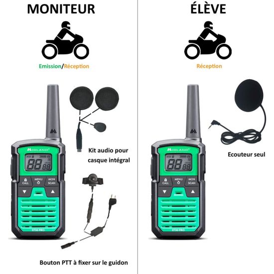 Pack de walkie-talkie para moto
