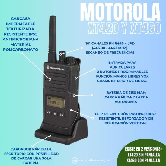 Pack de 2 Motorola XT420 - walkie talkie PMR446 - RMP0166BHLAA 
