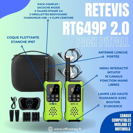 Retevis RT649P 2.0 PITFALL - maletín walkie talkie