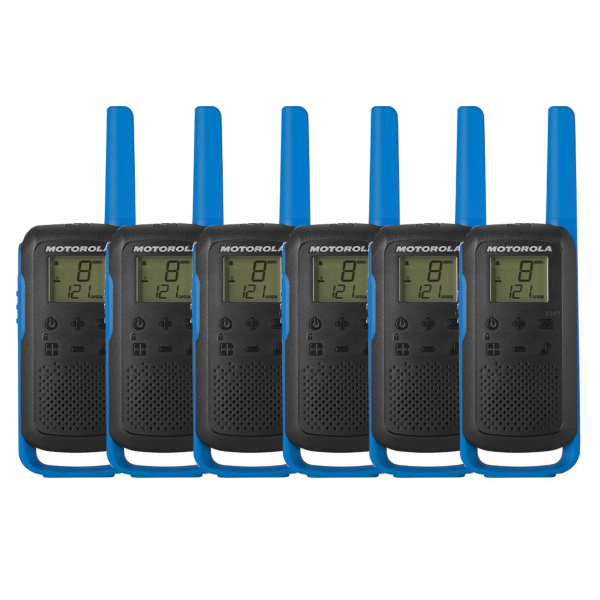 Product Image for Kit de 6 Motorola Talkabout TLKR T62 - Walkie Talkie sin Licencia
