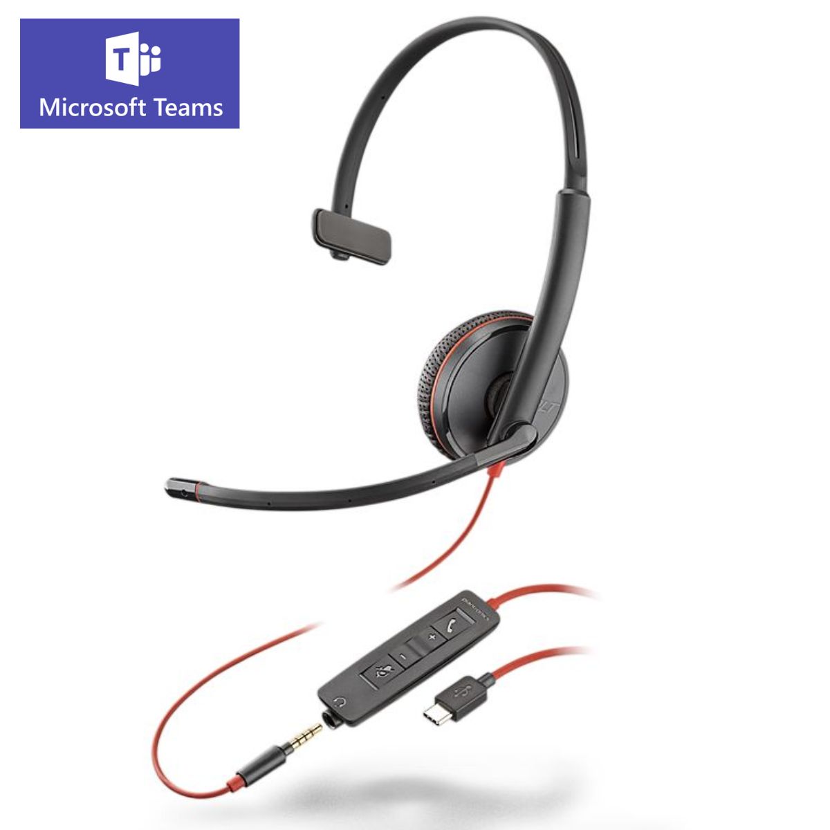 Product Image for Plantronics Blackwire 3310 USB-C MS - Auriculares Telefonicos USB