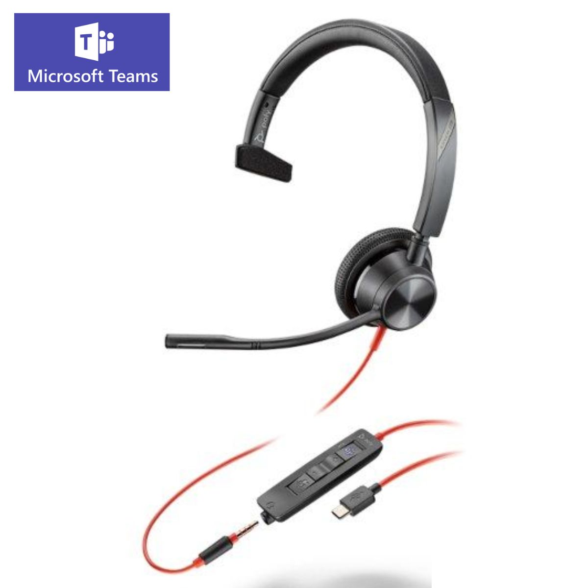 Product Image for Plantronics Blackwire 3315 USB-C MS - Auriculares Telefonicos USB