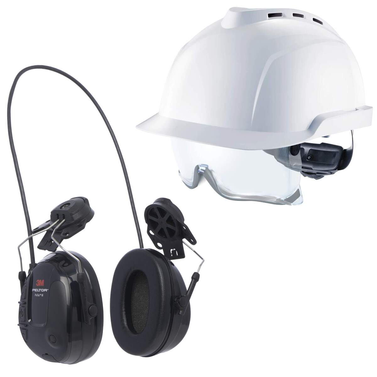 Product Image for Kit Casco de Construcción y Protección Auditiva con Modulación Sonora - Auriculares Antiruido