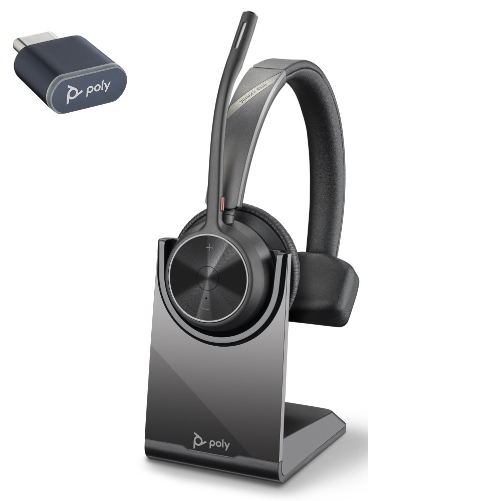 Product Image for Poly Voyager 4310 UC con Dongle USB-C y Base de carga - Auriculares Telefonicos