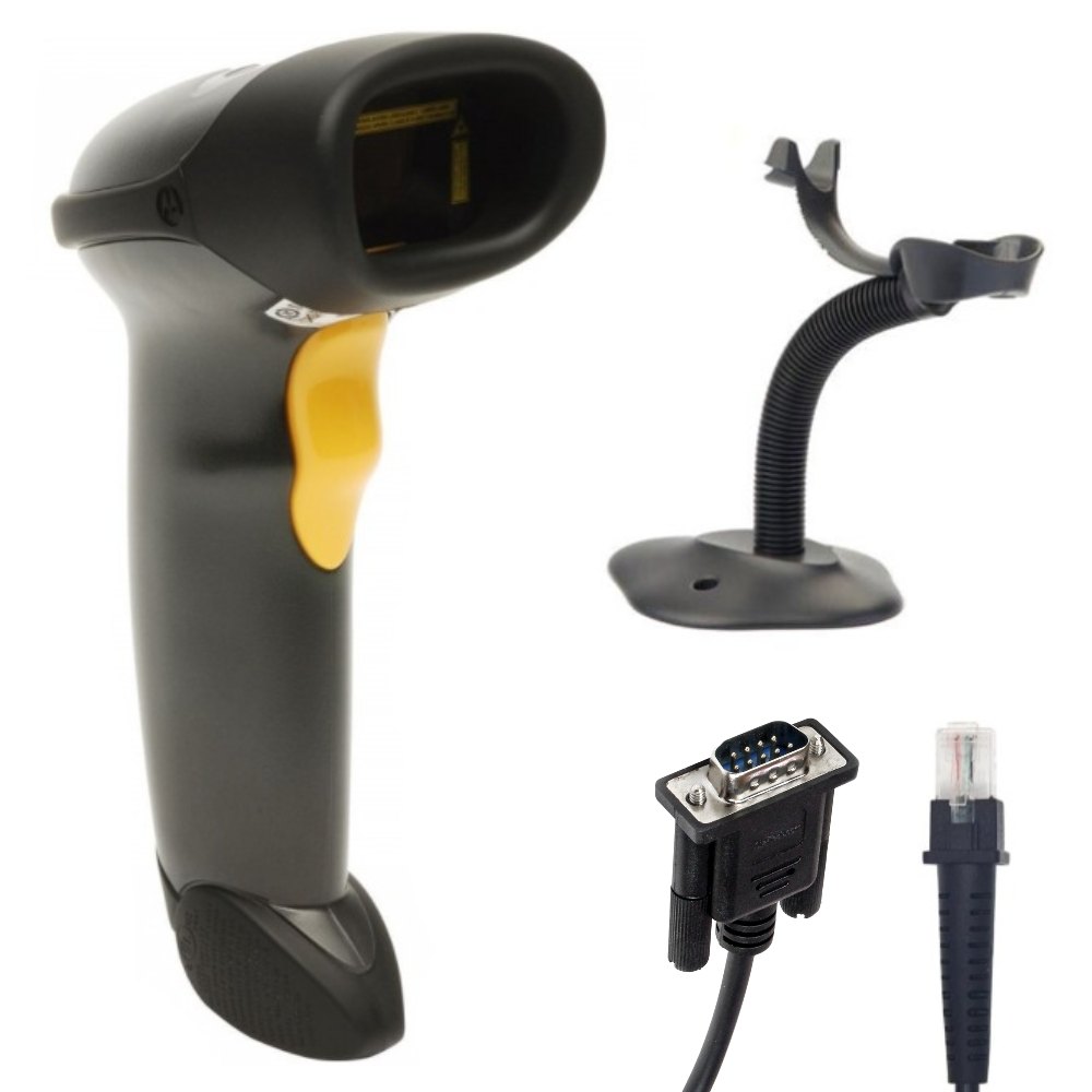 Product Image for Kit Zebra Escáner LS2208 + Soporte + Cable RS232 + fuente de alimentación - Lector de Código de Barras