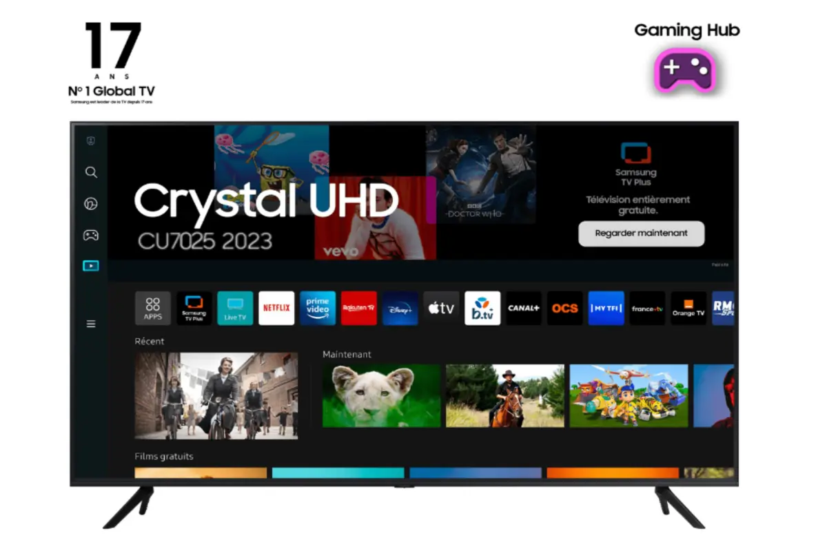Aplicaciones de streaming en 65CU7025 Samsung