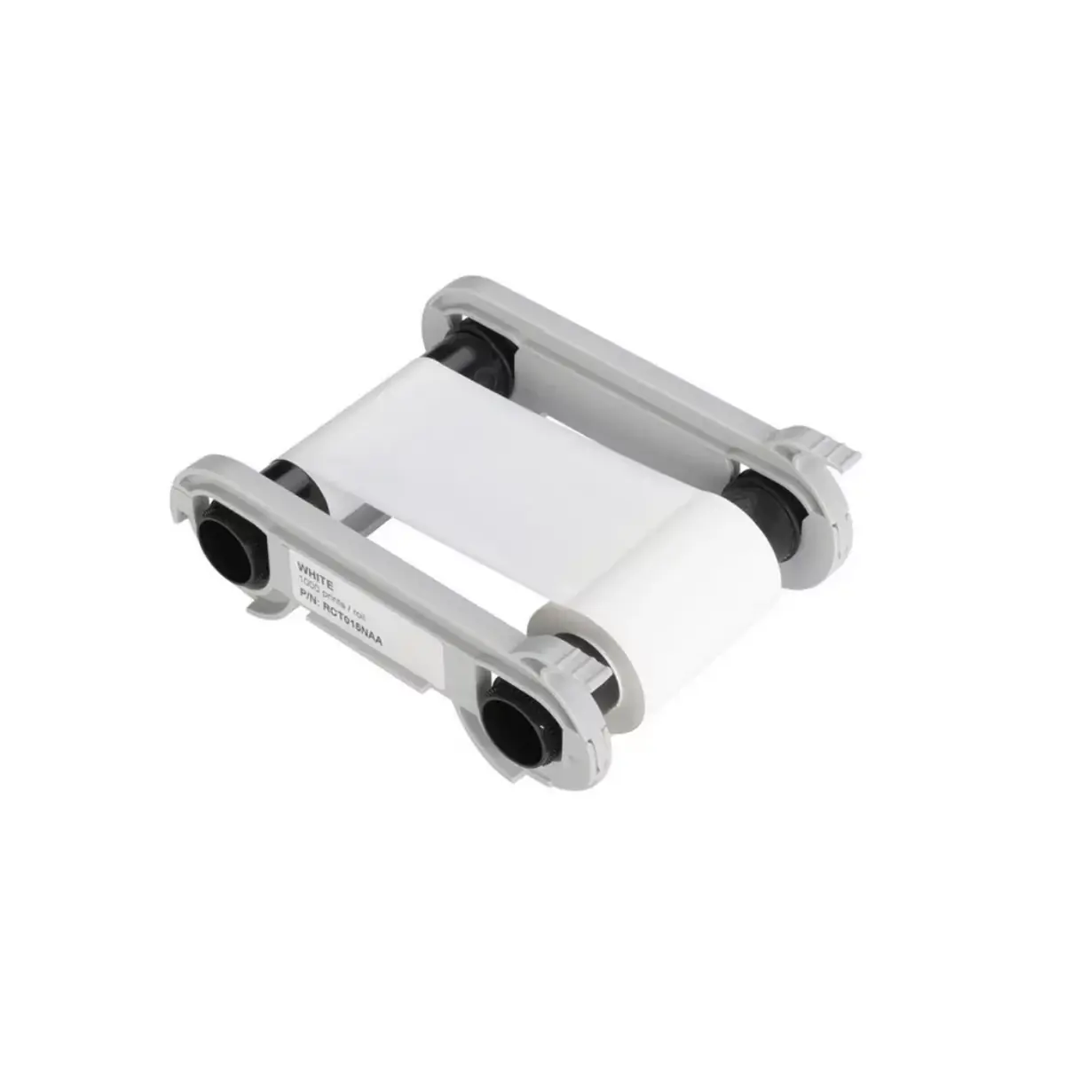 Consumibles Edikio - tarjetas PVC negras y cinta monocromo blanca