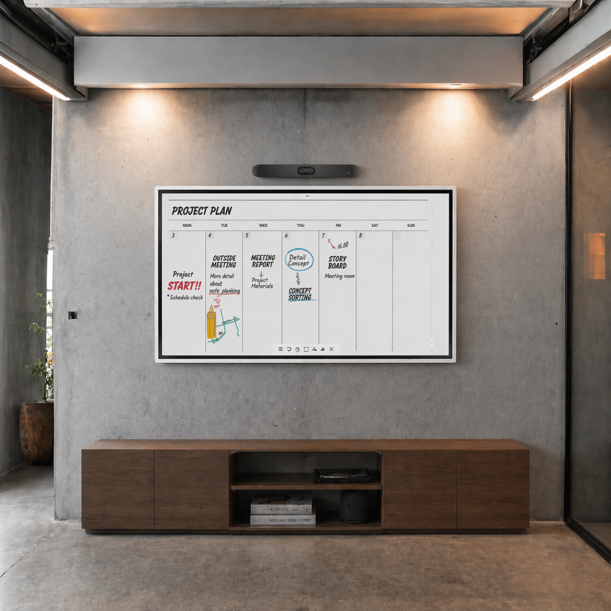 Kit Videoconferencia Samsung Flip Pro + Poly Studio V12 + soporte mural