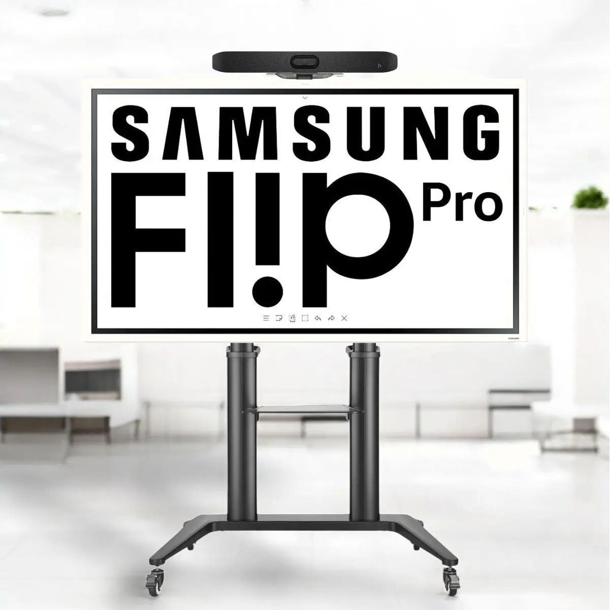 Kit Videoconferencia Samsung Flip Pro + Poly Studio V12 + Studio A2 + soporte móvil