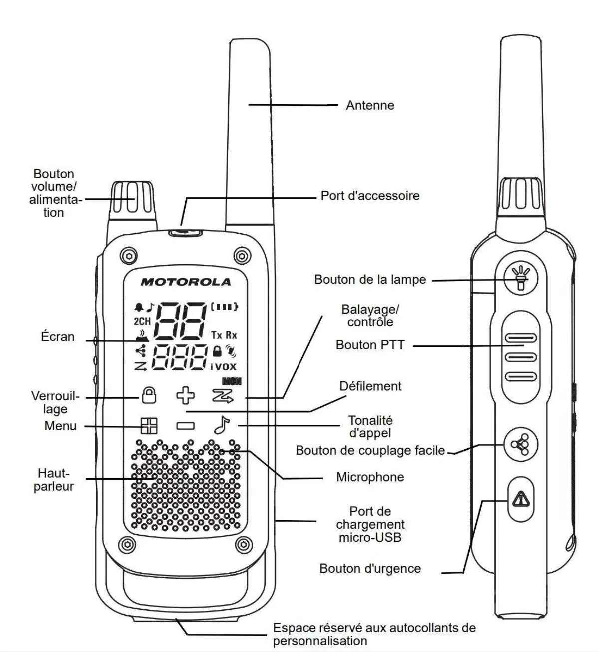 Auricolare Radio Compatibile Con Motorola TLKR T60 T80 T82 T92 H2O E Extreme, Leggero E Comodo, Gancio Auricolare In Gomma Morbida, PTT Grande E Microfono Con Riduzione Del Rumore, Nero/rosso